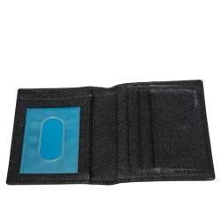Bvlgari Black Grained Leather Bifold Wallet