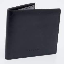 Bvlgari Black Leather Bifold Wallet 