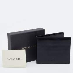 Bvlgari Black Leather Bifold Wallet 