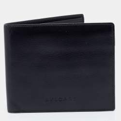 Bvlgari Black Leather Bifold Wallet 