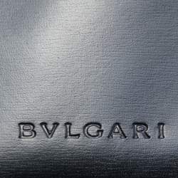 Pre Owned Bvlgari Black Leather ID Card Holder