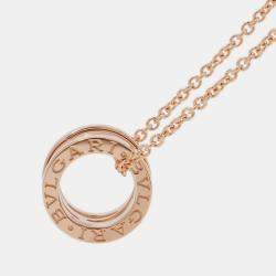 Pre Owned Bvlgari B.Zero1 Legend 18K Rose Gold Ceramic Pendant Necklace