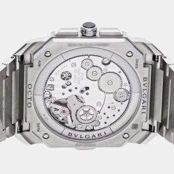 Bvlgari Blue Stainless Steel Octo Finissimo Automatic Men's Wristwatch 43 mm