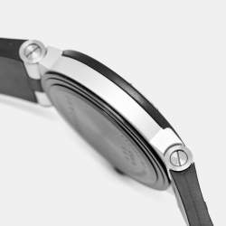 Bvlgari Silver Aluminium Rubber Diagono AL38TA Automatic Men's Wristwatch 38 mm