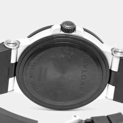Bvlgari Silver Aluminium Rubber Diagono AL38TA Automatic Men's Wristwatch 38 mm