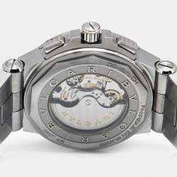 Bvlgari Black Stainless Steel Diagono 101880 Men's Wristwatch 42 mm