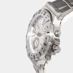 Bvlgari Silver Stainless Steel Diagono Automatic Men's Wristwatch 40 mm