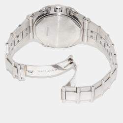 Bvlgari Silver Stainless Steel Diagono Automatic Men's Wristwatch 40 mm