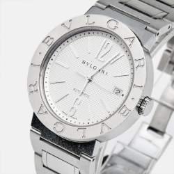 Bvlgari Silver White Stainless Steel Bvlgari Bvlgari BB38SSAUTO Men's Wristwatch 38 mm