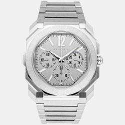 Bvlgari Grey Stainless Steel Octo Finissimo Automatic Men's Wristwatch 43 mm