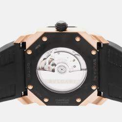 Bvlgari Grey 18k Rose Gold Octo 103203 Automatic Men's Wristwatch 41 mm