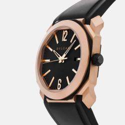 Bvlgari Grey 18k Rose Gold Octo 103203 Automatic Men's Wristwatch 41 mm