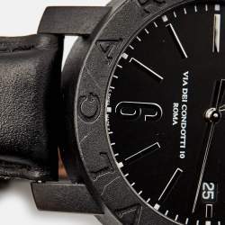 Pre Owned ساعة يد رجالية بلغاري كاربونغولد فيا دي كوندوتي 10 روما بي بي 40 سي أل سوداء 40 مم