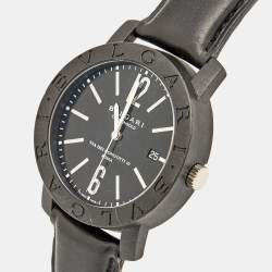 Pre Owned ساعة يد رجالية بلغاري كاربونغولد فيا دي كوندوتي 10 روما بي بي 40 سي أل سوداء 40 مم