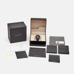 Pre Owned ساعة يد رجالية بلغاري كاربونغولد فيا دي كوندوتي 10 روما بي بي 40 سي أل سوداء 40 مم