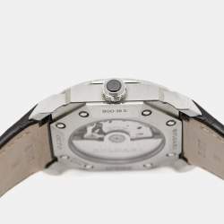 Pre Owned Bvlgari Black Stainless Steel Alligator Leather Octo BGO 38 S Men's Wristwatch 38 mm