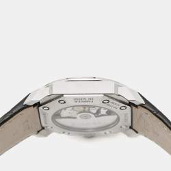 Pre Owned Bvlgari Black Stainless Steel Alligator Leather Octo BGO 38 S Men's Wristwatch 38 mm