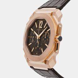 Bvlgari Brown 18k Rose Gold Octo Finissimo 103468 Automatic Men's Wristwatch 43 mm