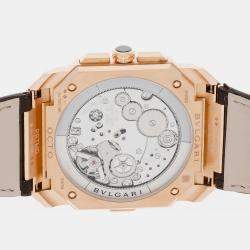 Bvlgari Brown 18k Rose Gold Octo Finissimo 103468 Automatic Men's Wristwatch 43 mm