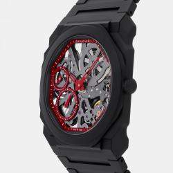 Bvlgari Skeleton Ceramic Octo Finissimo Manual Winding Men's Wristwatch 40 mm