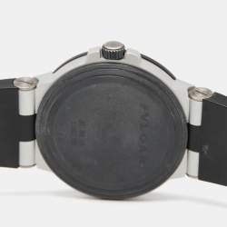 Pre Owned Bvlgari Silver Aluminium Rubber Diagono AL38TA Men's Wristwatch 38 mm