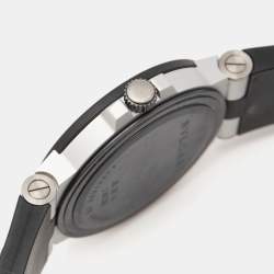 Pre Owned Bvlgari Silver Aluminium Rubber Diagono AL38TA Men's Wristwatch 38 mm