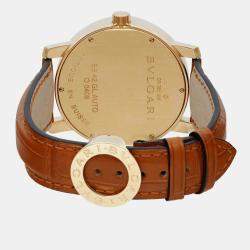 Bvlgari White 18k Yellow Gold Diagono XL BB42GL Automatic  Men's Wristwatch 42mm