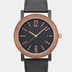 Bvlgari Black Steel Bronze Solotempo 102931 Automatic  Men's Wristwatch 41mm