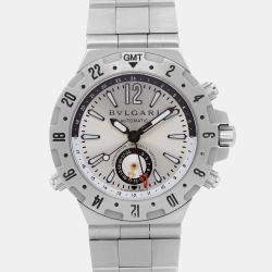 Bvlgari Silver Stainless Steel Diagono GMT40S Automatic Men's Wristwatch  40 mm