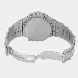 Bvlgari Silver Stainless Steel Diagono GMT40S Automatic Men's Wristwatch  40 mm