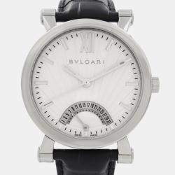 Bvlgari White Stainless Steel Sotirio Retrograde SB42SDR Automatic Men's Wristwatch 42 mm