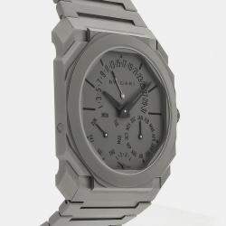 Pre Owned Bulgari Octo Finissimo Perpetual Calendar 103200 Automatic Grey Titanium Men’s Wristwatch 40mm