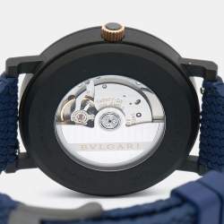 Bvlgari Blue DLC Coated Stainless Steel Rubber Bvlgari Bvlgari 103133 Men's Wristwatch 41 mm 