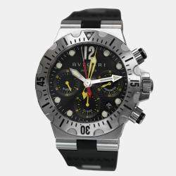Bvlgari Black Stainless Steel Diagono SC 40 S Automatic Men's Wristwatch 40 mm