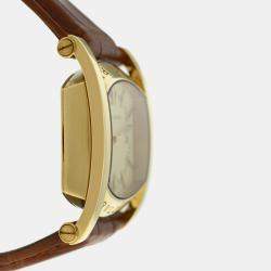 Bvlgari Cream 18k Yellow Gold Assioma AA39G Quartz Men's Wristwatch 30 mm