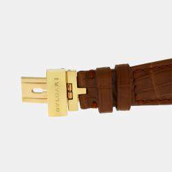 Bvlgari Cream 18k Yellow Gold Assioma AA39G Quartz Men's Wristwatch 30 mm