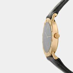 Bvlgari Black 18k Yellow Gold BB 33 GL 47 Quartz Men's Wristwatch 33 mm