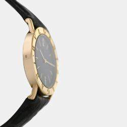 Bvlgari Black 18k Yellow Gold BB 33 GL 47 Quartz Men's Wristwatch 33 mm