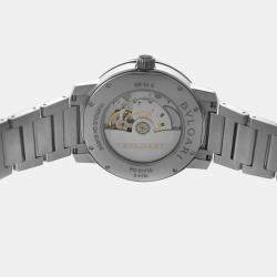 Bvlgari White Stainless Steel Solotempo 102055 Automatic Men's Wristwatch 41 mm