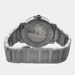 Bvlgari White Stainless Steel Solotempo 102055 Automatic Men's Wristwatch 41 mm