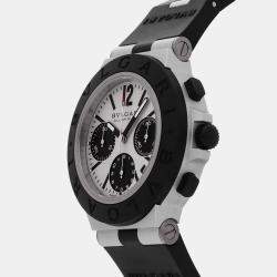 Pre Owned Bulgari Bvlgari Aluminium Chronograph 103722 Automatic White Aluminium & Titanium Men’s Wristwatch 41mm