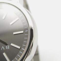 Pre Owned ساعة يد رجالية بلغاري سولوتيمبو ستانلس ستيل كوارتز سوداء 35 مم