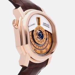 Pre Owned Bvlgari Daniel Roth BRRP46GGMTP Automatic Skeleton 18k Rose Gold Men’s Wristwatch 46 mm