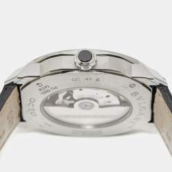Pre Owned Bvlgari Black Stainless Steel Alligator Octo Roma 103084 Men's Wristwatch 41 mm 