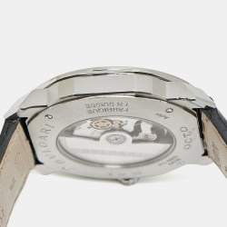 Pre Owned Bvlgari Black Stainless Steel Alligator Octo Roma 103084 Men's Wristwatch 41 mm 