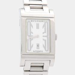 Pre Owned Bvlgari Rettangolo RT45S Automatic Stainless Steel Men's Wristwatch 26 mm