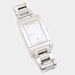 Pre Owned Bvlgari Rettangolo RT45S Automatic Stainless Steel Men's Wristwatch 26 mm