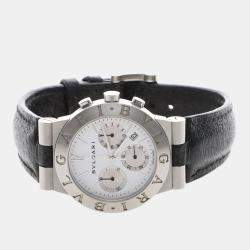 Pre Owned Bvlgari Diagono Sport CH35S Quartz Stainless Steel Men's Wristwatch 36 mm
