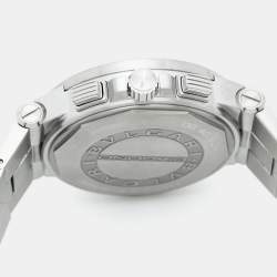 مملوكة مسبقًا Bvlgari Diagono DG40SCH Silver Dial Stainless Steel Men's Wristwatch 40 mm