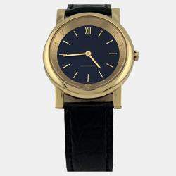 Pre Owned Bvlgari Anfiteatro AT35GL Automatic Black 18k Yellow Gold Men's Wristwatch 35 mm